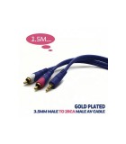 Cablu audio Jack 3.5 mm la 2x RCA 1.5m aurit