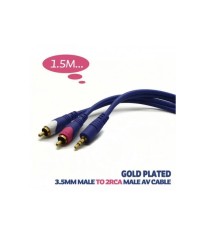 Cablu audio Jack 3.5 mm la 2x RCA 1.5m aurit foto