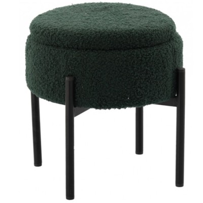 Taburet pentru copii, rotund, spatiu depozitare, 31x28cm, maxim 50kg, verde foto