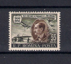 ROMANIA 1956 - 50 ANI DE LA PRIMUL ZBOR AL LUI TRAIAN VUIA - LP 411 foto