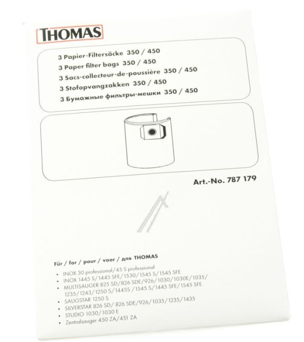 PAPIERFILTERS&Auml;CKE 787179 pentru aspirator THOMAS