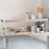 vidaXL Raft Superior Masa de Lucru 110x30x35cm Otel Inoxidabil Argintiu, Suport Bucatarie Restaurant Atelier, Greutate Max 50kg