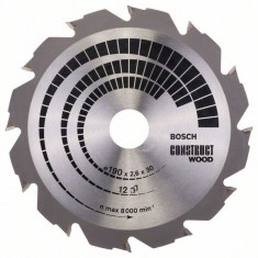 Panza ferastrau circular Construct Wood, 190x30x2.6mm, 12T Bosch