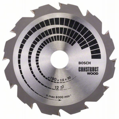 Bosch Panza ferastrau circular Construct Wood, 190x30x2.6mm, 12T ProAdvanced PowerfulTools foto
