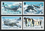 Teritoriul Antarctic Britanic 1992 Mi 193/96 MNH - WWF: foci si pinguini