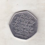 bnk mnd Anglia Marea Britanie 50 pence 2020 Brexit