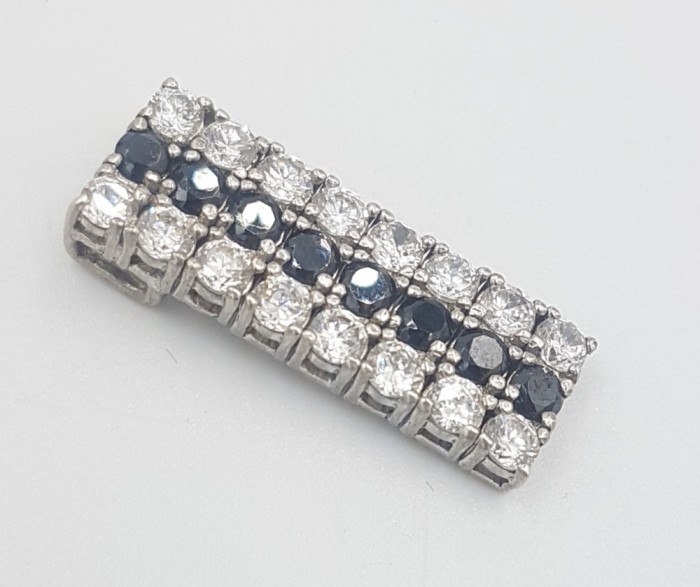 Superb pandantiv vintage din argint, onix si zirconii