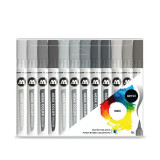 Cumpara ieftin Set markere Molotow Aqua Color Brush Grey 12 cul/set