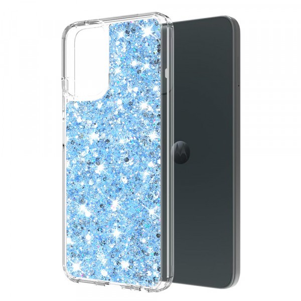 Husa pentru Motorola Moto G14, Techsuit, Sparkly Glitter, Bleu