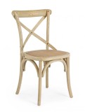 Cumpara ieftin Scaun din lemn de ulm cu sezut din rattan maro Cross 50.5x52x87x46 cm