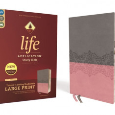 Niv, Life Application Study Bible, Third Edition, Large Print, Leathersoft, Gray/Pink, Indexed, Red Letter Edition