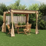 VidaXL Pavilion cu draperii, gri taupe, 3 x 3 m, oțel