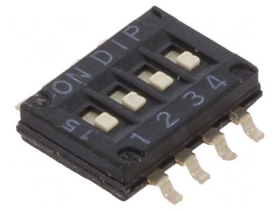 Comutator DIP-SWITCH 4 secțiuni ON-OFF SMT 0,1A 50VDC foto