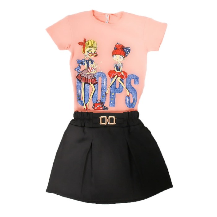 Set Tricou si Fusta 5-13 Ani Peach - 7ANIMarimea