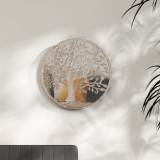 VidaXL Oglindă rotundă,nisip,40x2,5 cm,fier, utilizare &icirc;n interior