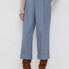Sisley pantaloni femei, lat, high waist