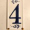 Placa ceramica cu numar de casa, nr. 4, frumos decorata, 15x7.5cm