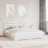 Cumpara ieftin Cadru de pat cu sertar Alb 180 x 200 cm Lemn prelucrat