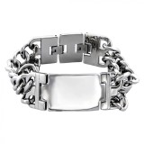 Cumpara ieftin Bratara Barbati Otel Inoxidabil Argintiu, 20cm, Grad Chirurgical 316L, Lata - Bratara inox unisex
