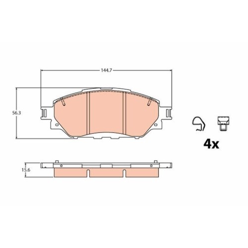 Placute frana Toyota Hilux 8 Pick-Up ( N1 ), 2.4 D (GUN112_, GUN122_, GUN135_, GUN120_), 2.4 D (GUN135), punte fata, nu este pregatit pentru senzor u
