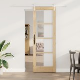 Ușă glisantă vidaXL cu set de accesorii 73,5x211 cm din lemn masiv de pin
