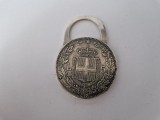 Brelog din Argint-Modificat din o Moneda de coletie Italia 5 Lire 1878.