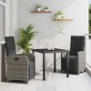VidaXL Set de masă pentru grădină 3 pcs Gri poliratan 3380323