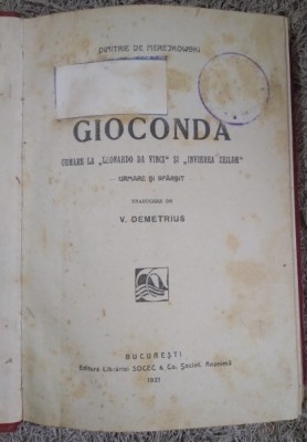 A. Gioconda 1921 Socec foto