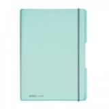 Caiet my.book flex A4, 2x40 file, dictando+patratele, turcoaz translucid