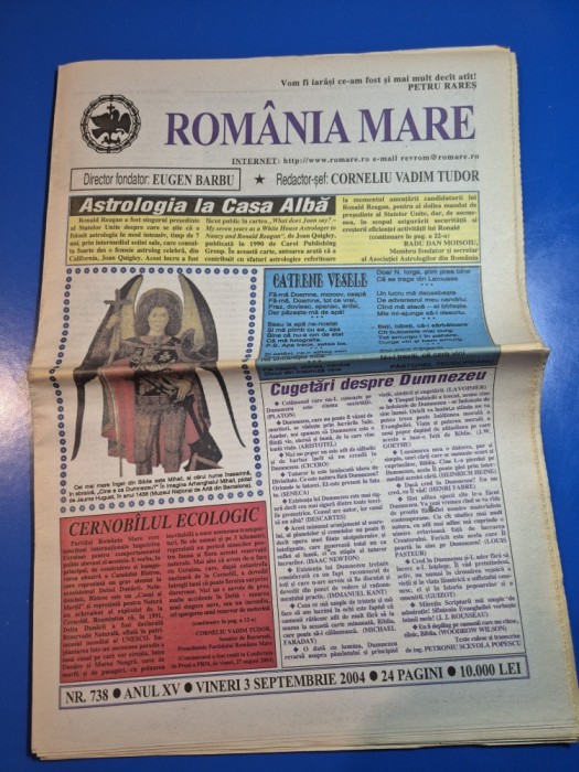 ziarul romania mare 3 septembrie 2004 - redactor sef corneliu vadim tudor