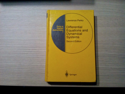DIFERENTIAL EQUATIONS AND DYNAMICAL SYSTEMS - Lawrence Perko - 1998, 525 p. foto