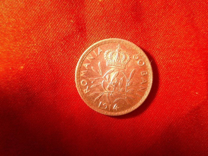 Moneda 50 Bani 1914 Carol I ,argint ,cal.F.Buna-AUNC