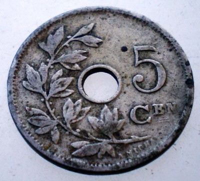 7.294 BELGIA 5 CENTIMES 1906 BELGIE Cross foto