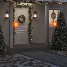 vidaXL Lumină de Crăciun cu LED/țăruș de sol roșu 57 cm pliabil 356190
