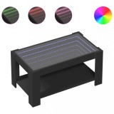 Cumpara ieftin Masuta de cafea cu LED, negru, 93x53x45 cm, lemn prelucrat