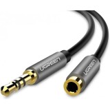 CABLU audio Ugreen, &quot;AV118&quot; stereo 3.5 mm jack (T) la 3.5 mm jack (M), 1.5 m, conectori auriti, negru &quot;10593&quot; (timbru verde 0.18 lei) - 6957303815937