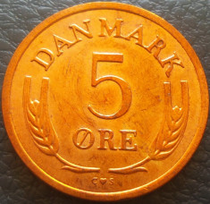 Moneda 5 ORE - DANEMARCA, anul 1966 *cod 3481 foto