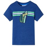 Tricou pentru copii, albastru &icirc;nchis melanj, 140