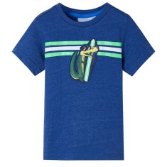 Tricou pentru copii, albastru &icirc;nchis melanj, 140