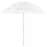 Umbrelă de soare de plajă Hawaii, alb, 240 cm