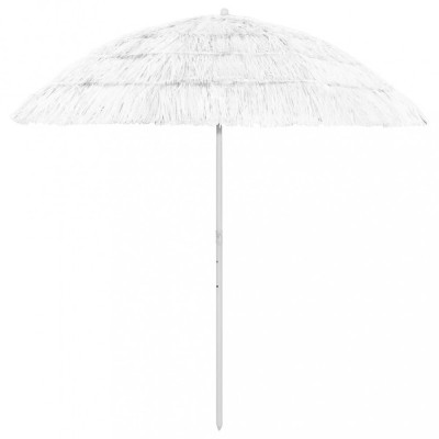 vidaXL Umbrelă de plajă Hawaii, alb, 240 cm foto