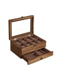 Cumpara ieftin Cutie de bijuterii, Songmics, 19 x 27 x 12.5 cm, JOW008K01, Maro