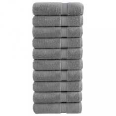 vidaXL Prosoape de baie premium SOLUND 10 buc gri 100x150cm 600gsm