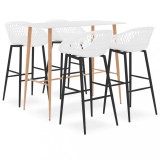 Set mobilier de bar, 5 piese, alb