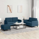 vidaXL Set de canapele, 3 piese, albastru, catifea 3201993