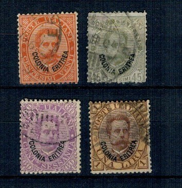 Eritrea Italiana 1893 - Regele Umberto, Mi.No.5,8,9,10 stampilate