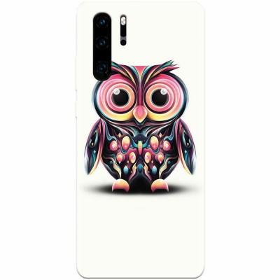 Husa silicon pentru Huawei P30 Pro, Colorful Owl Illustration foto