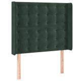 Cumpara ieftin Tablie pat cu aripioare verde inchis 103x16x118/128 cm catifea