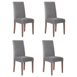 Set 4 huse universal pentru scaun, marime universala, poliester si spandex, 45 x 60 cm, catfiea gri Household NewTrend
