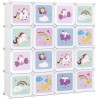 SONGMICS Dulap modular de depozitare jucarii, 16 cuburi cu usi, 123x31x123cm, alb Household NewTrend